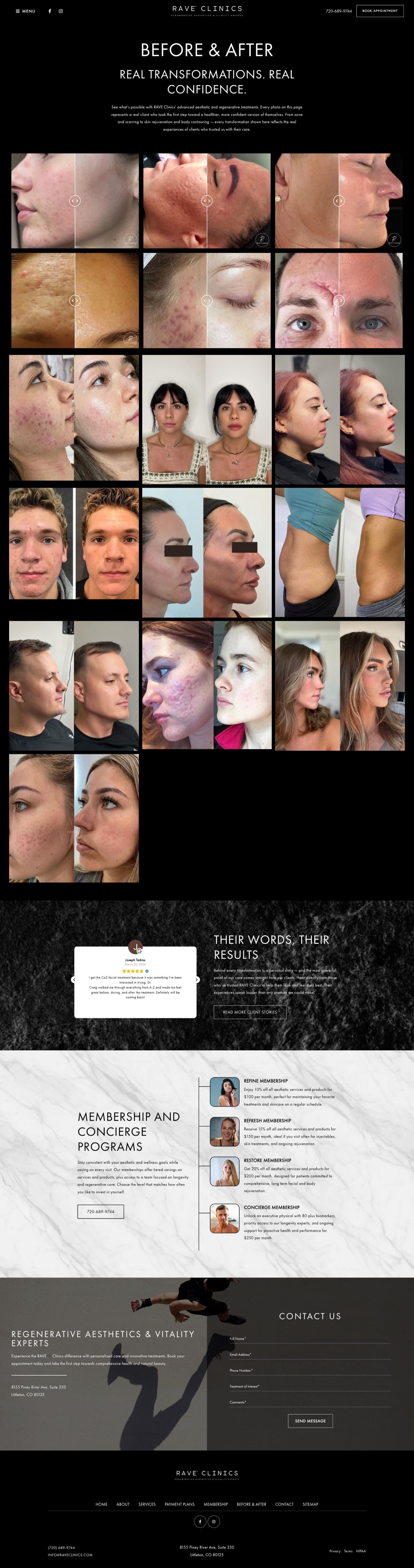 RAVE Clinics before and after gallery proof